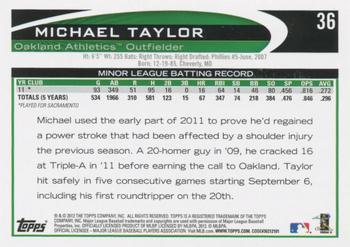 2012 Topps - Blue #36 Michael Taylor Back