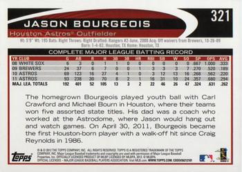 2012 Topps - Blue #321 Jason Bourgeois Back