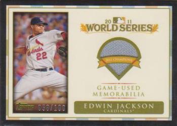 2012 Topps - World Champion Relics #WCR-EJ Edwin Jackson Front