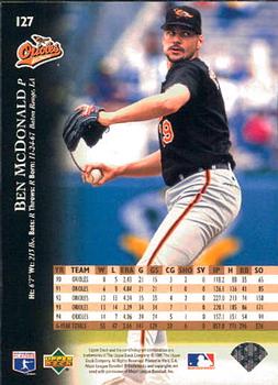 1995 Upper Deck #127 Ben McDonald Back