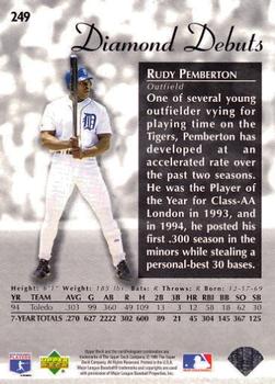 1995 Upper Deck #249 Rudy Pemberton Back