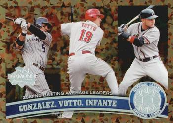 2011 Topps - Cognac Diamond Anniversary #134 2010 NL Batting Average Leaders (Carlos Gonzalez / Joey Votto / Omar Infante) Front