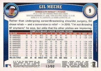 2011 Topps - Hope Diamond Anniversary #9 Gil Meche Back