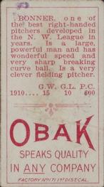 1909-11 Obak (T212) #NNO Al Bonner Back