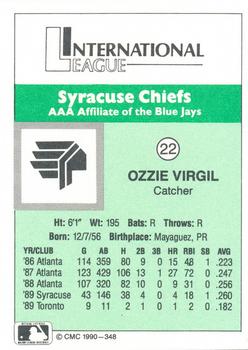 1990 CMC Syracuse Chiefs #22 Ozzie Virgil Back