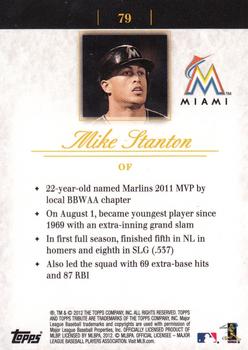 2012 Topps Tribute #79 Mike Stanton Back