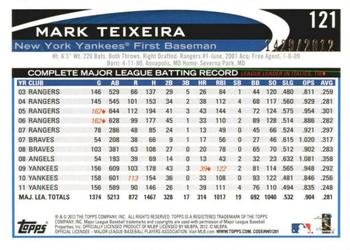 2012 Topps Opening Day - Blue #121 Mark Teixeira Back