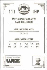 1991 The Wiz New York Mets #111 Pete Falcone Back