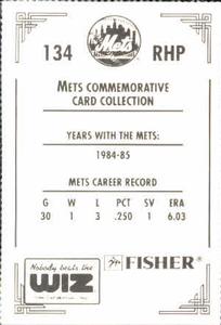 1991 The Wiz New York Mets #134 Wes Gardner Back