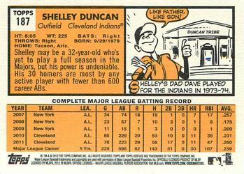 2012 Topps Heritage #187 Shelley Duncan Back