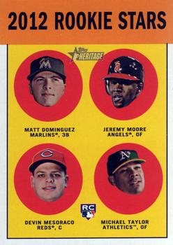 2012 Topps Heritage #407 Matt Dominguez / Jeremy Moore / Devin Mesoraco / Michael Taylor Front