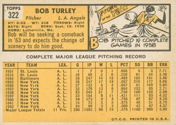 2012 Topps Heritage - 50th Anniversary Buybacks #322 Bob Turley Back