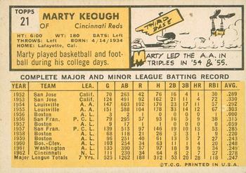 2012 Topps Heritage - 50th Anniversary Buybacks #21 Marty Keough Back