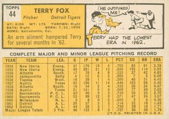 2012 Topps Heritage - 50th Anniversary Buybacks #44 Terry Fox Back