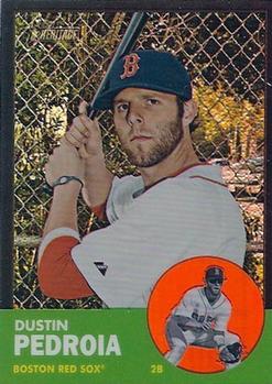 2012 Topps Heritage - Chrome Black Refractors #HP9 Dustin Pedroia Front