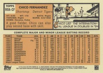 2012 Topps Heritage - Real One Autographs #ROA-CF Chico Fernandez Back