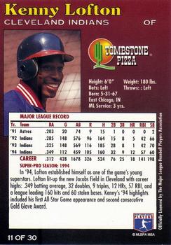 1995 Tombstone Pizza Super-Pro Series #11 Kenny Lofton Back