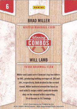 2011 Playoff Contenders - Winning Combos #6 Brad Miller / Will Lamb Back