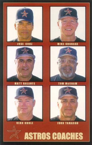 2000 Barry Colla #6700 Astros Coaches (Jose Cruz / Mike Cubbage / Matt Galante / Tom McCraw / Vern Ruhle / John Tamargo) Front