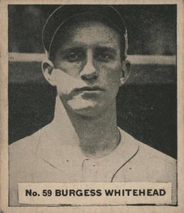 1936 World Wide Gum (V355) #59 Burgess Whitehead Front