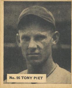 1936 World Wide Gum (V355) #95 Tony Piet Front