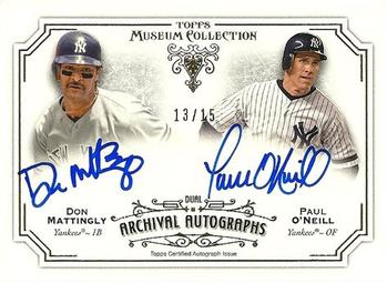 2012 Topps Museum Collection - Archival Autographs Dual #DAA-MO Don Mattingly / Paul O'Neill Front