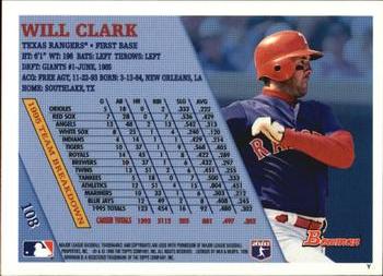 1996 Bowman #108 Will Clark Back
