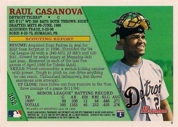 1996 Bowman #352 Raul Casanova Back