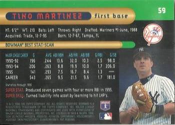 1996 Bowman's Best #59 Tino Martinez Back