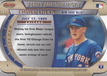 1996 Bowman's Best - Best Cuts #2 Jason Isringhausen Back