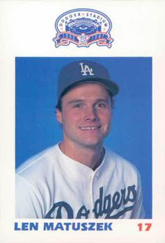 1987 Los Angeles Dodgers Police #16 Len Matuszek Front