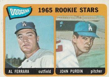 1965 Topps #331 Dodgers 1965 Rookie Stars (Al Ferrara / John Purdin) Front