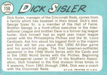 1965 Topps #158 Dick Sisler Back