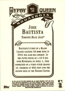 2012 Topps Gypsy Queen - Moonshots #MS-JB Jose Bautista  Back