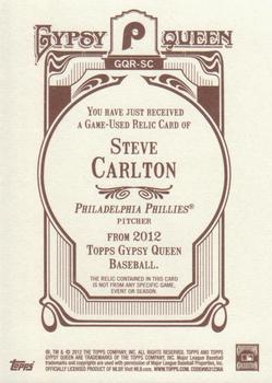 2012 Topps Gypsy Queen - Relics #GQR-SC Steve Carlton  Back