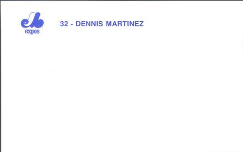 1988 Montreal Expos Postcards #NNO Dennis Martinez Back