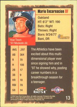 1998 Team Best #13 Mario Encarnacion Back