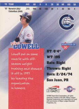 1998 Team Best - Diamond Best #19 Mike Lowell Back
