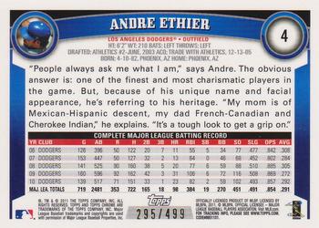 2011 Topps Chrome - Purple Refractors #4 Andre Ethier Back