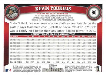 2011 Topps Chrome - Purple Refractors #90 Kevin Youkilis Back