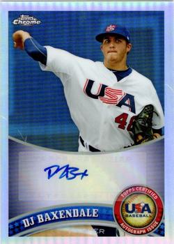 2011 Topps Chrome - USA Baseball Autographs Refractors #USABB2 DJ Baxendale Front