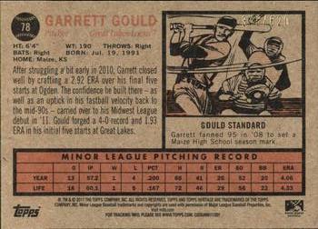 2011 Topps Heritage Minor League - Red Tint #78 Garrett Gould Back