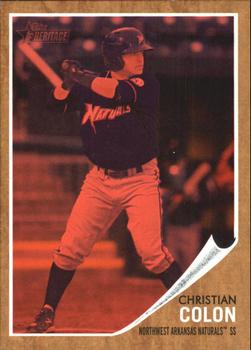 2011 Topps Heritage Minor League - Red Tint #86 Christian Colon Front