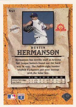 1996 Collector's Choice - Silver Signature #651 Dustin Hermanson Back