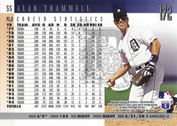 1996 Donruss #172 Alan Trammell Back