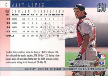 1996 Donruss #230 Javy Lopez Back