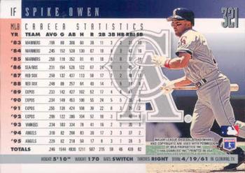 1996 Donruss #321 Spike Owen Back