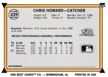 1990 Best #239 Chris Howard Back