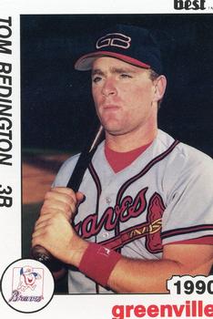 1990 Best Greenville Braves #5 Tom Redington  Front