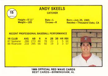 1989 Best Riverside Red Wave #15 Andy Skeels  Back